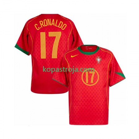 Billiga Fotbollströjor Portugal Cristiano Ronaldo 17 2004 Retro Hemma tröja Kortärmad